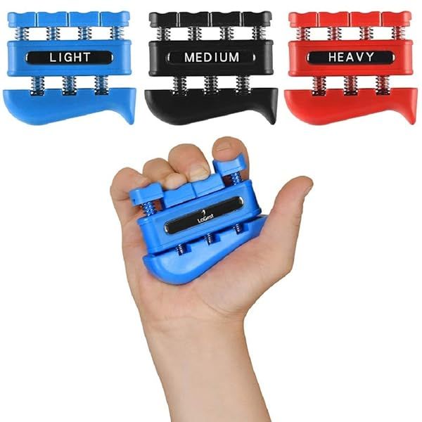 3 Pack Finger Strengthener Exerciser for Forearm Hand Grip Workout Equipment for Musicians Rock Climbing and Therapy Gripper Set Kit