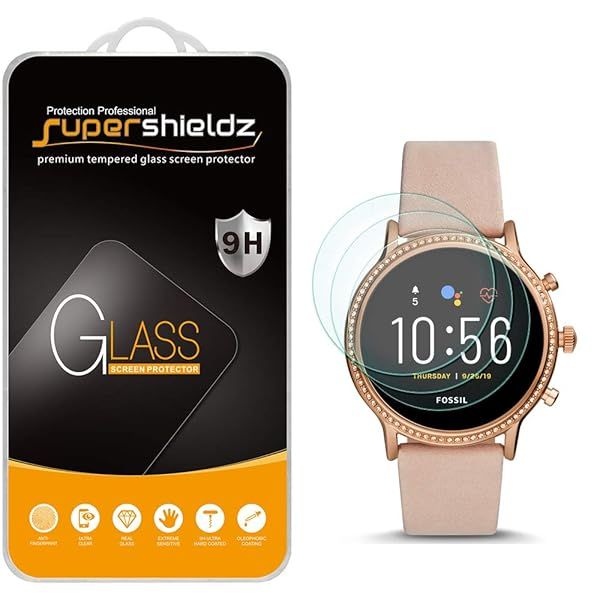 Supershieldz 3 Pack Tempered Glass Screen Protector for Fossil Gen 5 Smartwatch Julianna HR Anti Scratch Bubble Free