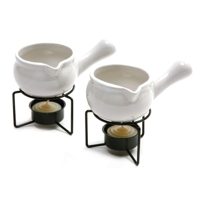 Norpro Ceramic Butter Warmers Set of 2 - 1/3 Cup White | Perfect for Melting Butter