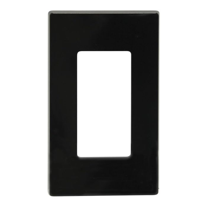 Leviton 80301-SE Black 1-Gang Decora Plus Screwless Wall Plate - Stylish & Durable