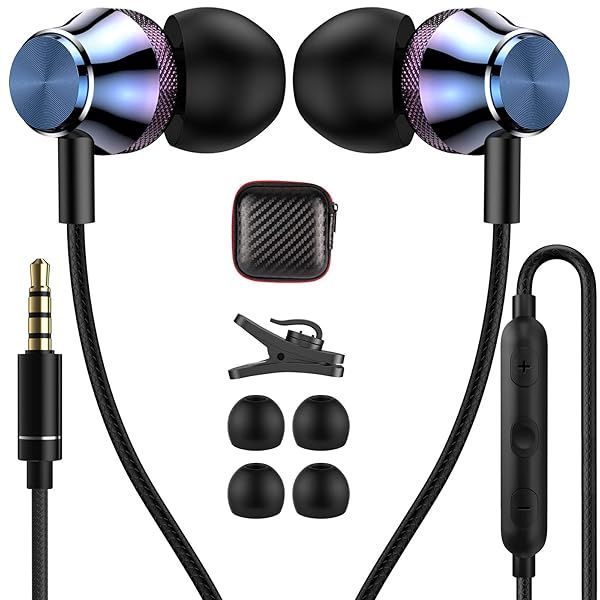 3.5mm Wired Earbuds Headphones for Laptop,Gaming Controller,Android Phone,Samsung A15 A14 A13 A12 A52,Noise Isolation in-Ear Earphones with Mic