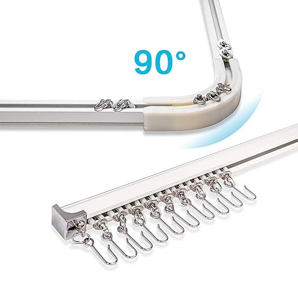 Upgrade Your Space: 3.6ft-10.8ft Aluminum Curtain Track System for Windows & Room Dividers - Easy Ceiling/Wall Mount