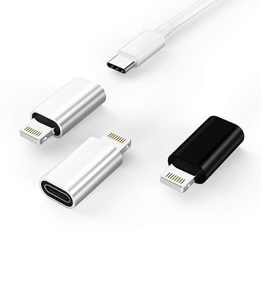 3-Pack USB C to Lightning Adapter for iPhone & iPad - Fast Charging Cable for Apple Devices