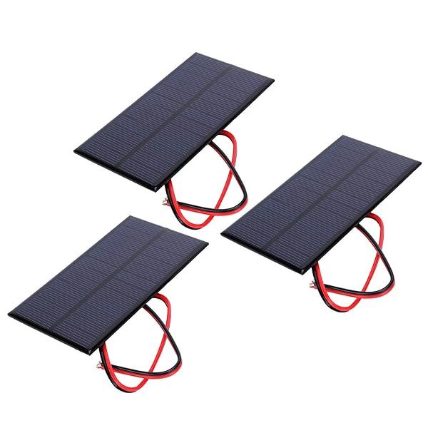 3Pcs Mini Solar Panel DC 6V Polysilicon Charger Module Kit - DIY Solar System with 30cm Cable