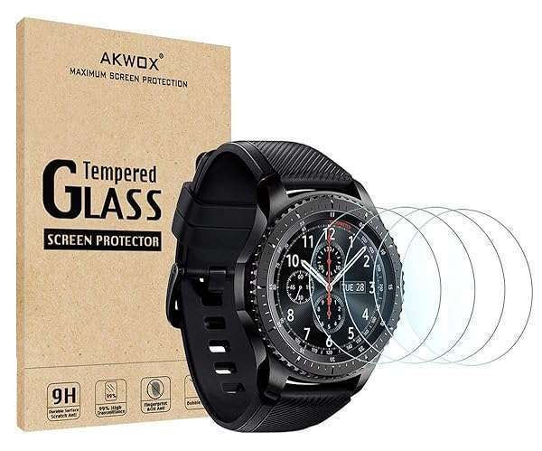 4-Pack Tempered Glass Screen Protector for Samsung Gear S3 Frontier/Classic - AKWOX Clear Protection