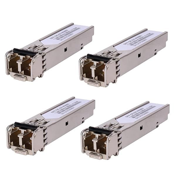 4 Pack 1.25G 850nm Multimode SFP LC Transceiver Fiber Module for Cisco Fortinet Ubiquiti Mikrotik Meraki 1000Base-SX 550 Meters