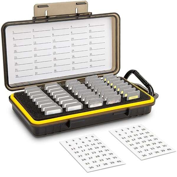 40-Slot Durable Memory Card Case - Water-Resistant Organizer for SD, CFexpress, PSV, & Nintendo Switch Games