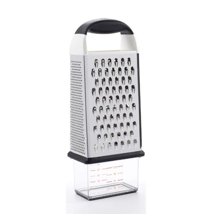 OXO Good Grips Box Grater Silver - Versatile Kitchen Tool for Effortless Grating & Slicing