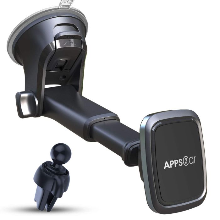 APPS2Car 3-in-1 Magnetic Phone Mount: Dashboard, Windshield & Air Vent Holder for All Cell Phones