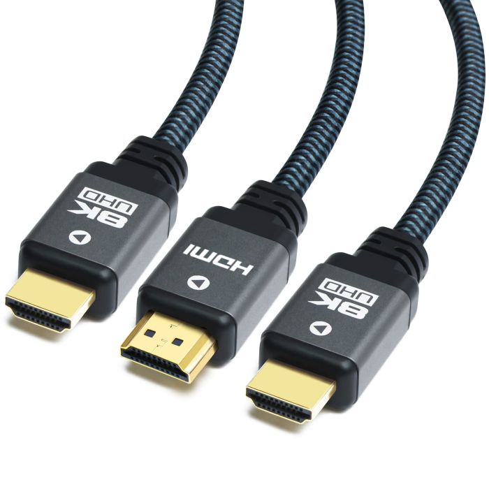 Yauhody 8K HDMI Cable 6.6ft (3 Pack) - High Speed 48Gbps, Supports 8K 60Hz, 4K 120Hz, Durable Nylon Braided Cord