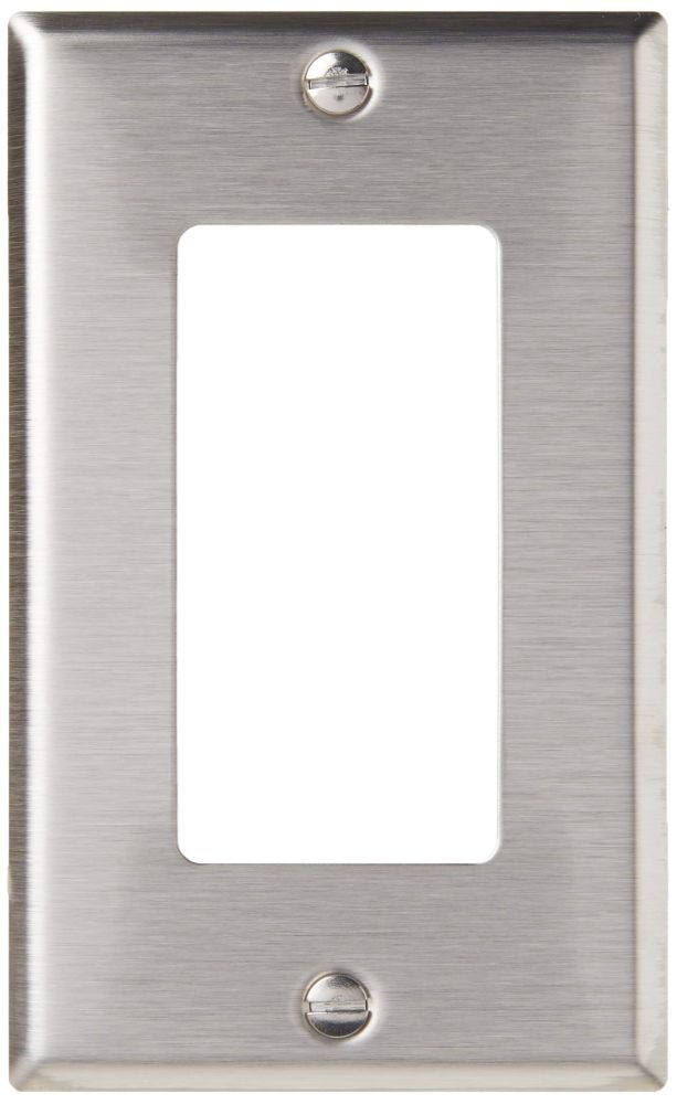 Leviton 84401-40 Stainless Steel Decora Wallplate for GFCI Devices - 1-Gang Mounting Solution