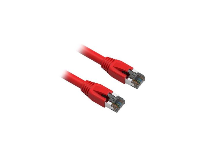Nippon Labs Cat8 RJ45 7FT Ethernet Patch Internet Network LAN Cable, Indoor/Outdoor, 24AWG Shielded Latest 40Gbps 2000Mhz, Weatherproof S/FTP for Router, PS4, PS5, Xbox, PoE, Switch, Modem (Red)