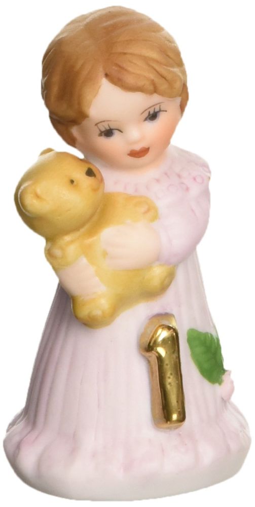 Enesco Brunette Age 1 Figurine - 1.75 Inch White & Yellow Collectible for Kids