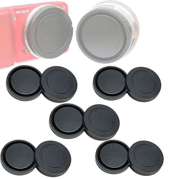5-Pack Fotasy E Mount Lens & Body Caps for Sony Cameras: Compatible with A7, A9, NEX Series & More