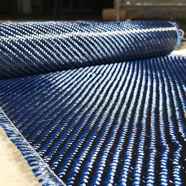 KARBXON 1 Meter Wide Carbon Fiber Aramid Fabric Blue 3K 240g Twill Weave for Repair and DIY Projects 5 ft to 10 ft Rolls