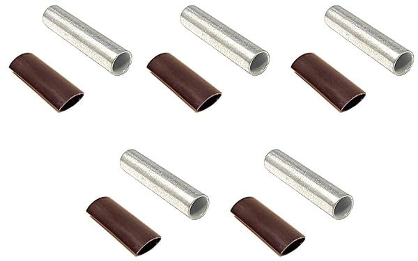 5 Pack 4 AWG Butt Splice Connectors Pure Copper Tin Coated Marine Grade Uninsulated by WindyNation