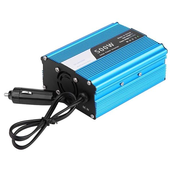 500W DC to AC Car Inverter 12V to 220V-240V with Dual USB Adapter - Peak 600W Power Converter
