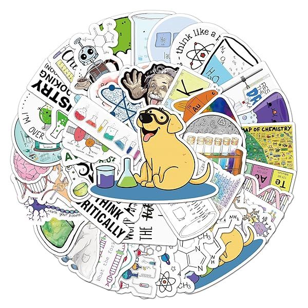 50PCS Chemical Laboratory Equations Stickers for DIY Laptops Stationery Phone Cases Skateboards Gifts for Kids Birthday Party
