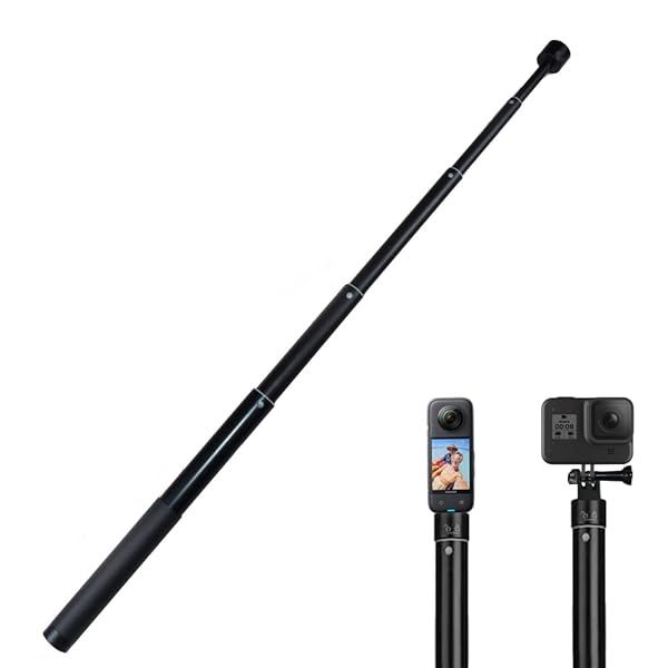 51.2 inch Invisible Selfie Stick Compatible with GoPro Hero 13 12 11 10 9 AKASO EK7000 Brave 4 7 LE Insta360 DJI Osmo Action 5 Pro 4 Camera,30-130cm