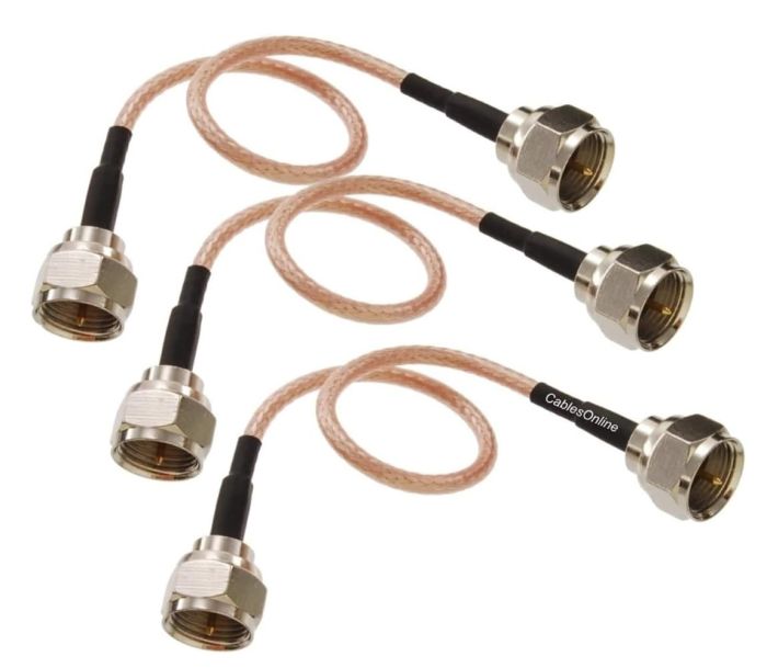 Buy CablesOnline 3-Pack 6-Inch Slim RG179 Coax Cables with F-Type Connectors for TV & Satellite