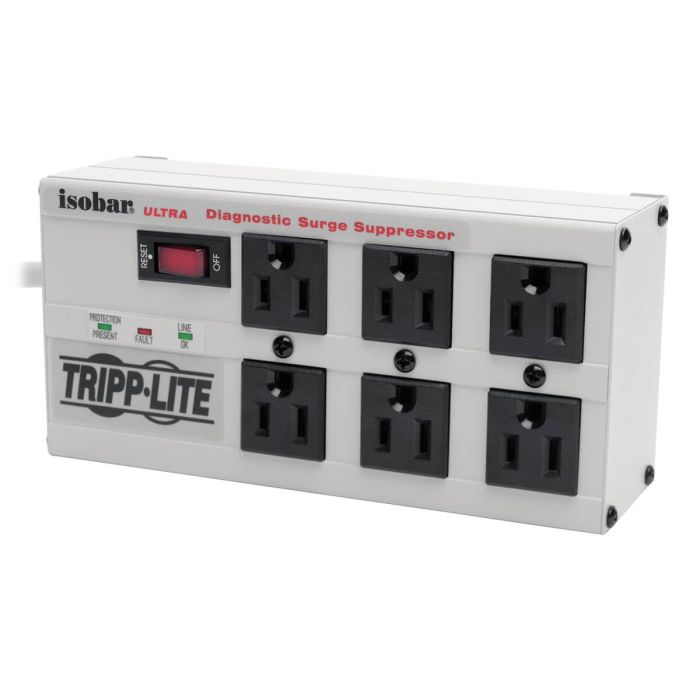 Tripp Lite ISOBAR6Ultra Surge Protector: 6 Outlet Power Strip with 6ft Cord & Right-Angle Plug - Lifetime Warranty & $50K Insurance
