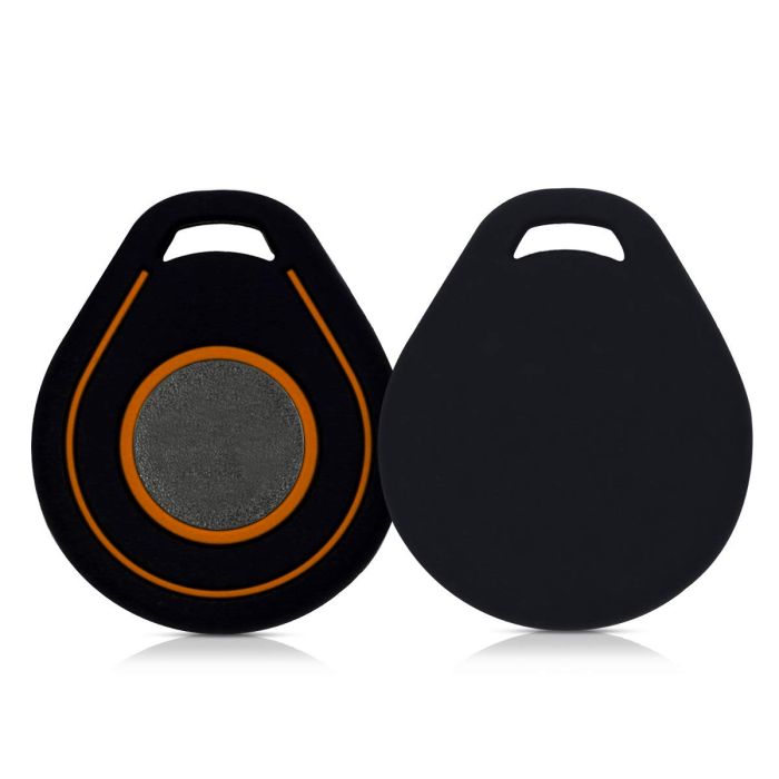 KWMobile Silicone Cover for Harley Davidson Key Fob - Protective Black/Orange Case for Motorcycle Remote Key