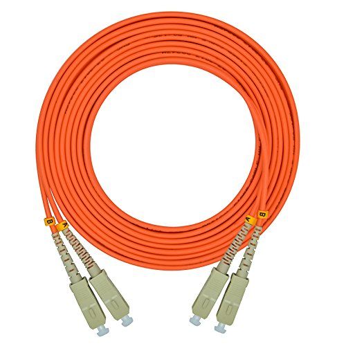 Jeirdus 1M SC to SC Duplex 62.5/125 OM1 Multimode Fiber Optic Cable Jumper - High-Quality Optical Patch Cord