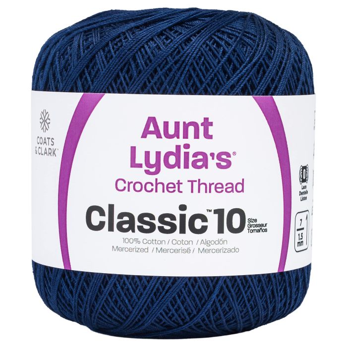 Coats Crochet Classic Thread 10 Navy - 1050 Feet for Perfect Crochet Projects