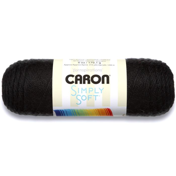 Buy Caron H970039727 Simply Soft Solids Yarn - 100% Acrylic, 6 oz Black - Machine Wash & Dry