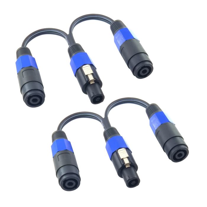 WJSTN speakon Splitter Cable 1 Female 2 Male Speaker Break Out Cable? Speak-on Cable 2 Pole Adapter Cable?2Pack (1 Male to 2 Female)