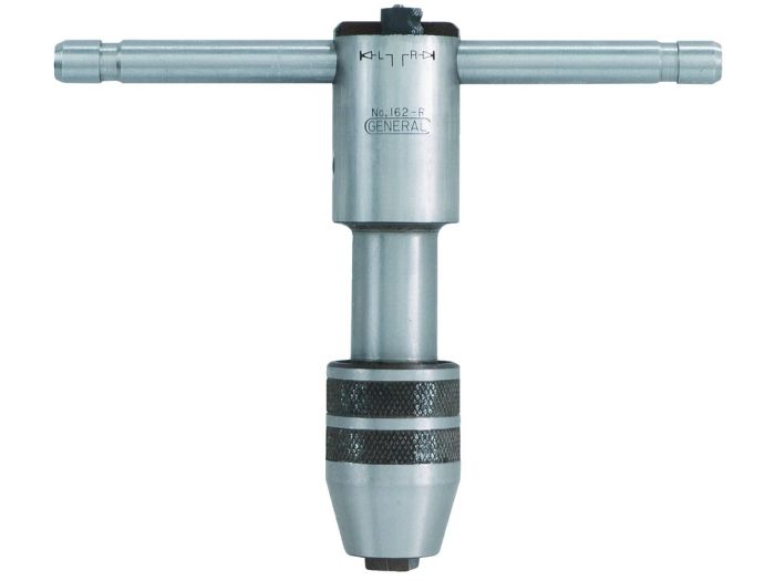 General Tools 162R No. 12 to 1/2-Inch Reversible Ratchet Tap Wrench - Durable Silver Tool for Precision Tapping