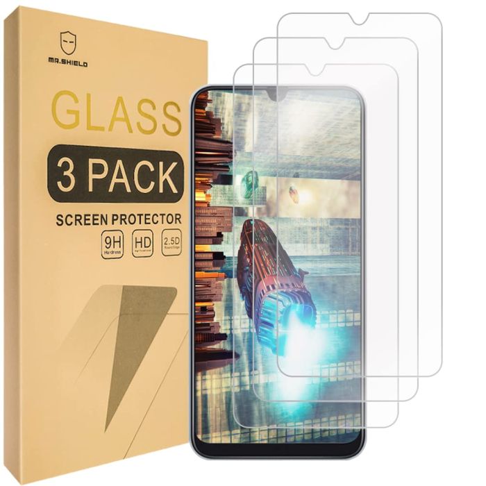 Mr. Shield 3-Pack Tempered Glass Screen Protector for Samsung Galaxy A50 - Lifetime Replacement Included