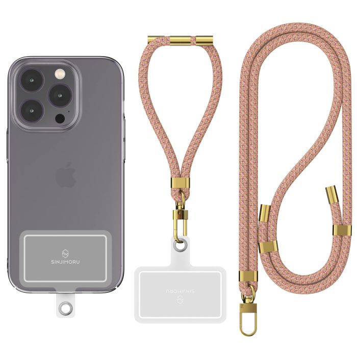 Sinjimoru Cell Phone Lanyard (2 Packs) - Adjustable Rainbow Strap for Phone Case, Key & ID Holder
