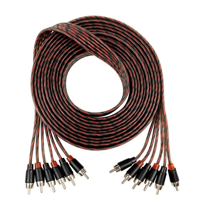 Alphasonik 17ft 6-Channel RCA Audio Cable - Premium Hyper-Flex, Oxygen-Free Copper, X-Radial Technology | FLEX-R66