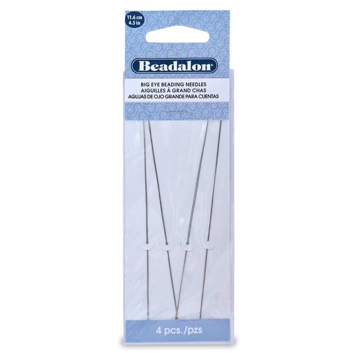 Beadalon Big Eye Needles 4.5-Inch - Set of 4 for Easy Beading & Crafting