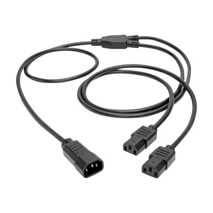 Tripp Lite 6ft Y Splitter Power Extension Cord 10A, 18AWG - IEC-320-C14 to 2x IEC-320-C13, Black