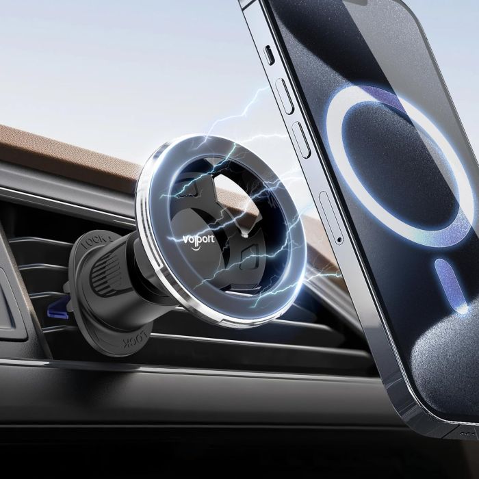 Ultra Strong MagSafe Vent Mount: Magnetic Car Phone Holder for iPhone 16/15/14 Pro Max & Samsung - Horizontal/Vertical Stand
