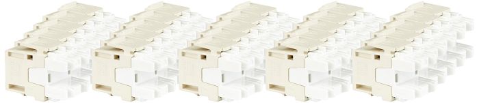Leviton 61110-BT6 Extreme 6+ CAT 6 QuickPort Connectors - Light Almond, 25-Pack for Fast Networking
