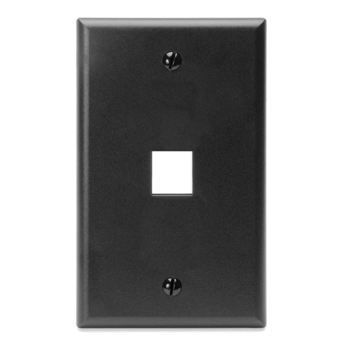 Leviton 41080-1EP QuickPort Wallplate - Single Gang, 1-Port, Black | Durable & Stylish Solution