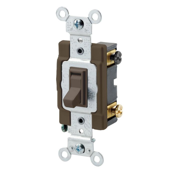 Leviton 54504-2 15-Amp 4-Way AC Switch - Tan Brown Toggle for 120/277-Volt Applications