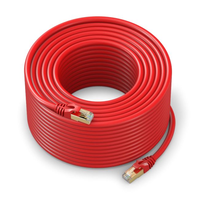 Cat 7 Ethernet Cable 250 ft - High-Speed LAN Cable for Gaming & Streaming (Red) - RJ45 Connectors for Ultimate Performance