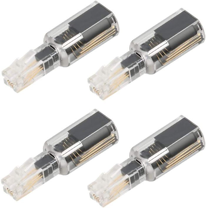 Uvital Telephone Cord Detangler, Wireless Anti-Tangle Telephone Handset Cable 360 Degree Rotating Landline Swivel Cord Untangler Black (4 Pack)