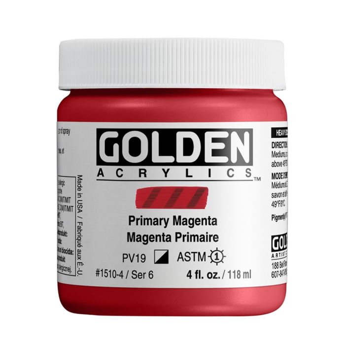 Buy GOLDEN Heavy Body Acrylics - Primary Magenta 4 oz | Professional Semi-Opaque Paint