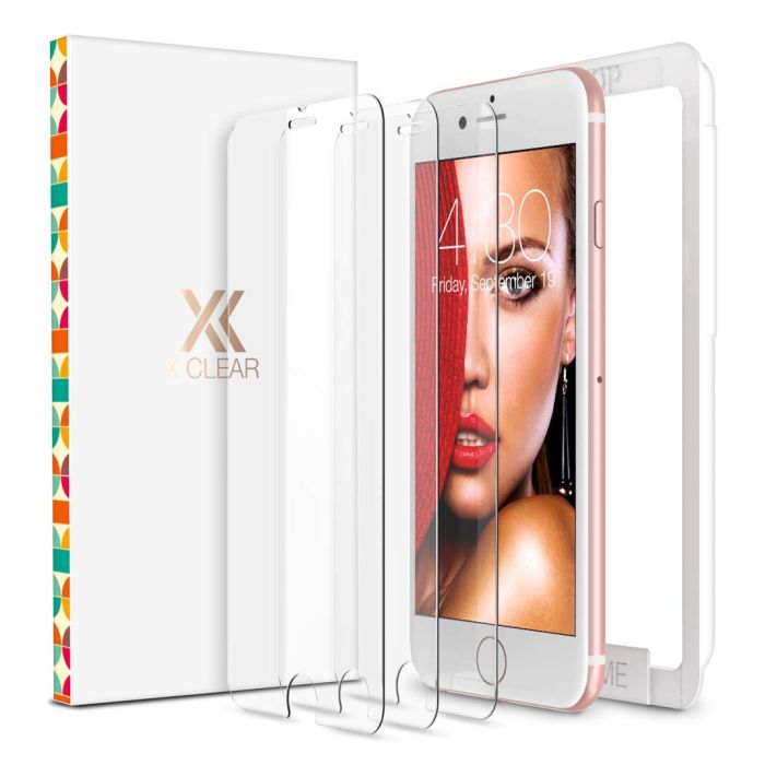 XClear 3-Pack Tempered Glass Screen Protector for iPhone 8 Plus & 7 Plus - Easy Install, Case Friendly, 5.5-Inch