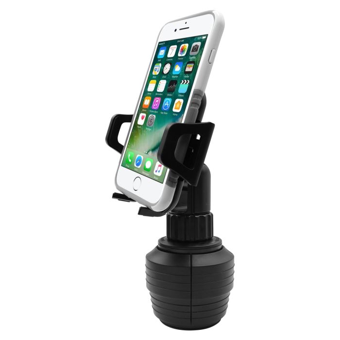 Macally Cup Holder Phone Mount: Universal Car Phone Holder for iPhone, Samsung & More - Perfect for Cars, Trucks & Golf Carts