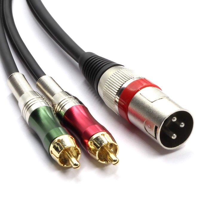 SiYear XLR Male to Dual RCA Adapter Cable - 1.5M Y Splitter for Stereo Audio Connection