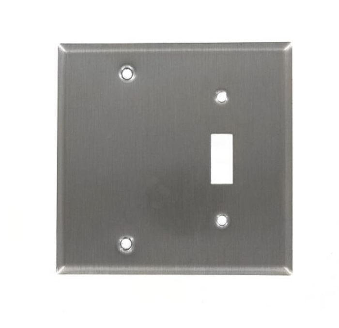 Leviton 84006-40 SS WP 2G 1TGL/1BLANK: Durable Standard Size Wall Plate