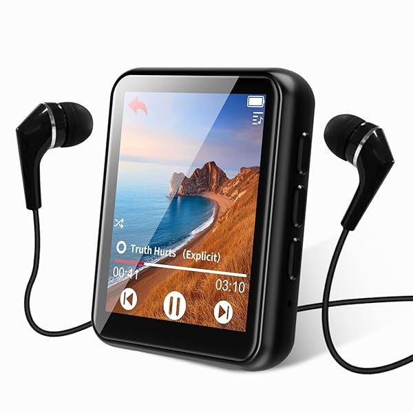 64GB Bluetooth MP3 Player with Touch Screen, High Fidelity Sound, FM Radio & eBook Support - Portable Music Player (128GB Expandable)