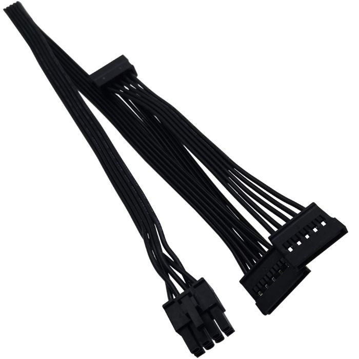 COMeap SATA Cable for Cougar & Thermaltake PSUs - 8 Pin to 3X 15 Pin Power Adapter Splitter (20in/50cm)