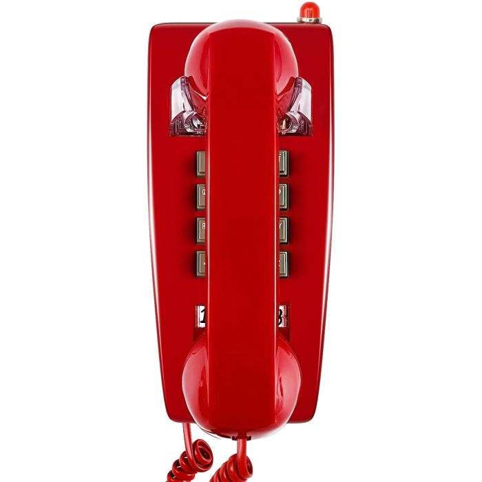 Vintage Sangyn Retro Wall Phone: Waterproof Corded Telephone with Mechanical Ringer for Home & Kitchen - Classic Red Design